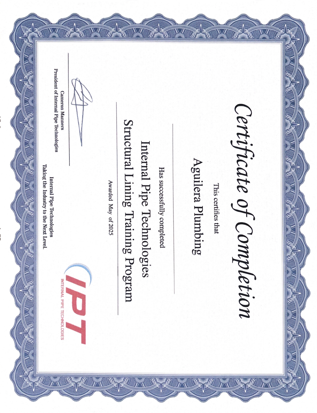 IPT — Internal Pipe Technologies